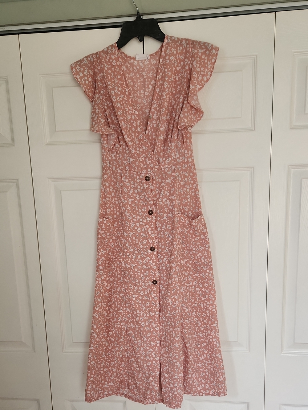 Sienna Sky Dusty Pink Floral Button-Front Maxi Dress